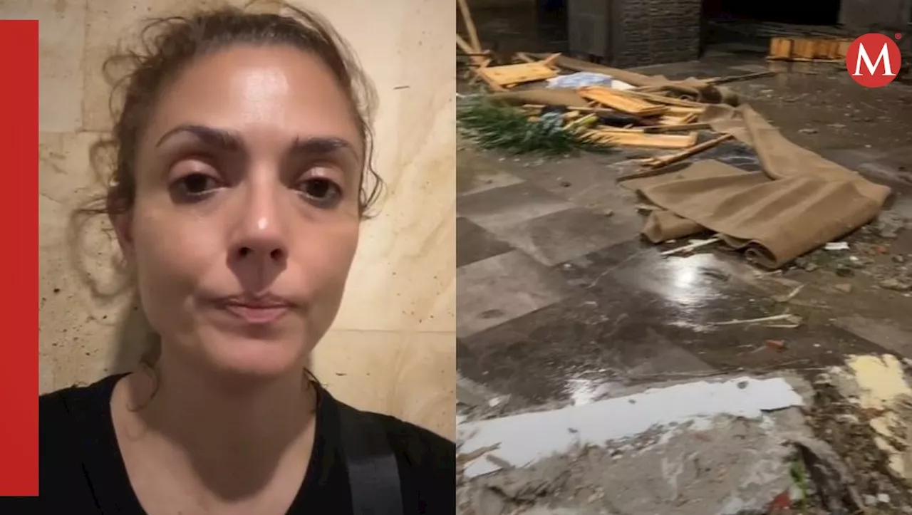 Influencer Luisa Peña queda atrapada en el Huracán Otis; muestra cómo quedó su hotel tras destrozos