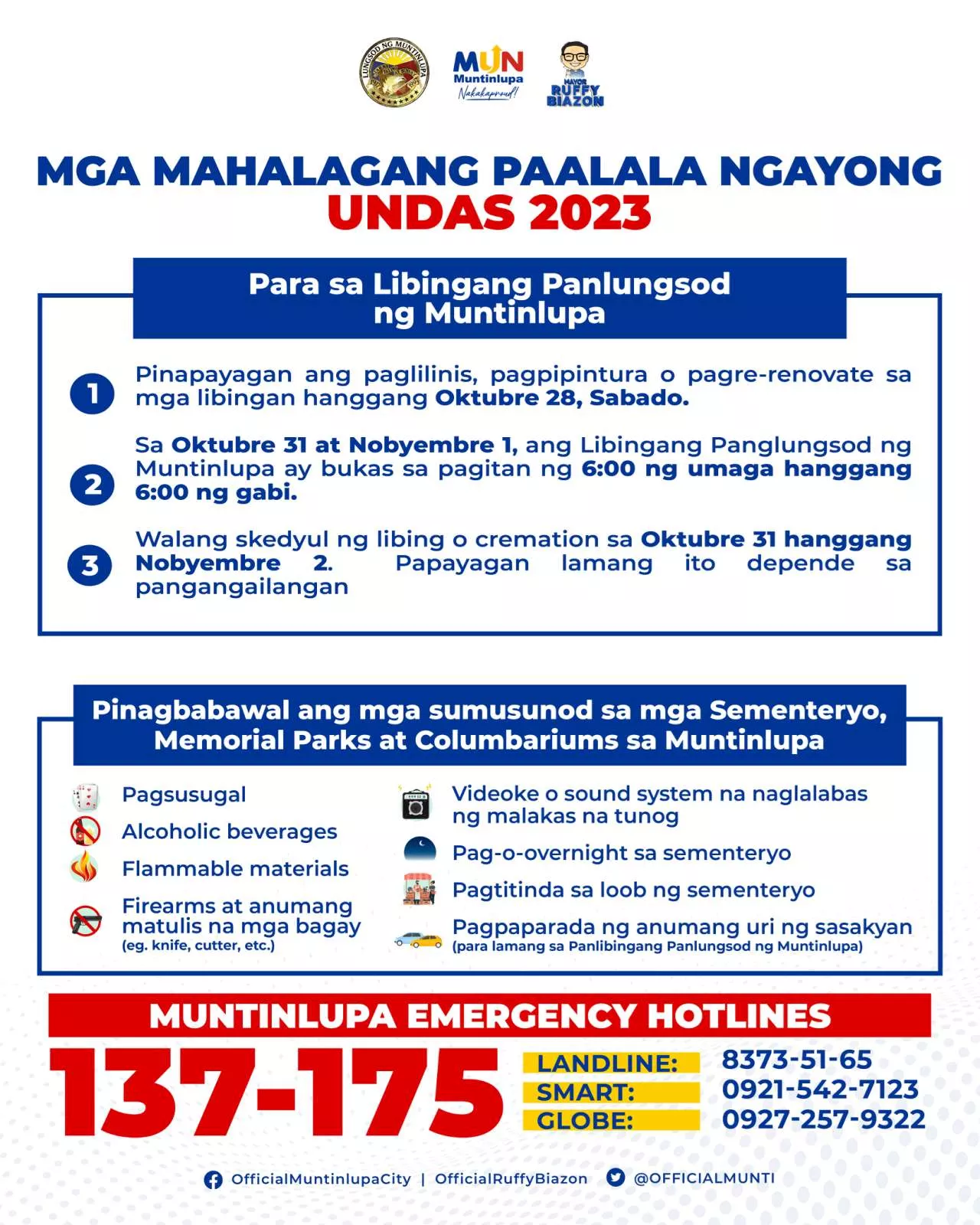 Muntinlupa releases guidelines for Undas 2023