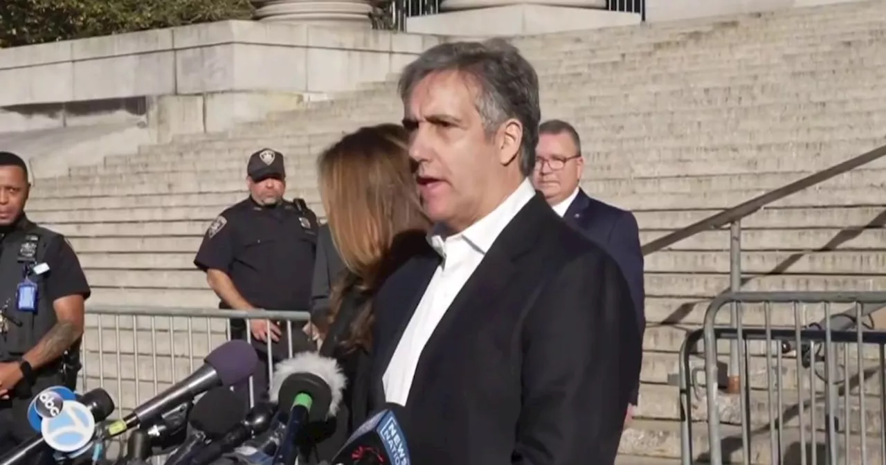 Cohen speaks outside court after testifying in Trump fraud trial