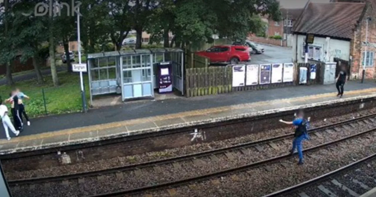 Warning to parents as footage shows children walking on train line