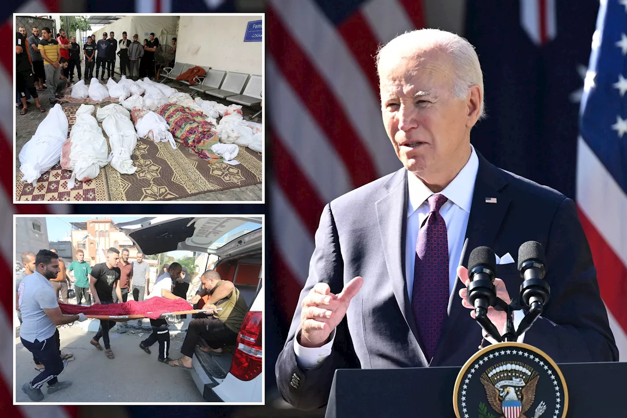 Biden scoffs at Hamas' Gaza death toll claim before lashing out when pressed on American hostages