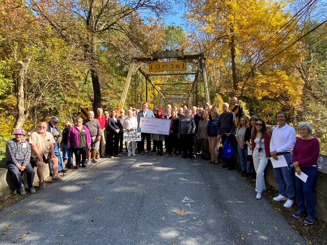 West Shore Historical Society buries time capture at site of bridge restoration