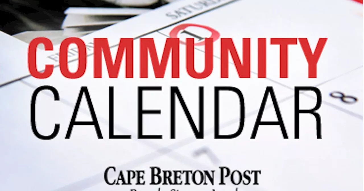 Cape Breton Community Calendar events for Oct. 26-Nov. 1