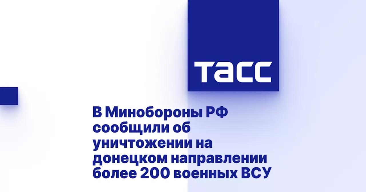 В Минобороны РФ сообщили об уничтожении на донецком направлении более 200 военных ВСУ