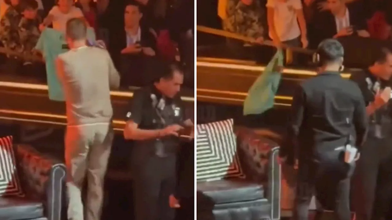 Moment Gerard Pique takes nasty fall through HOLE on stage as fans joke ‘Shakira’s already writing cel...