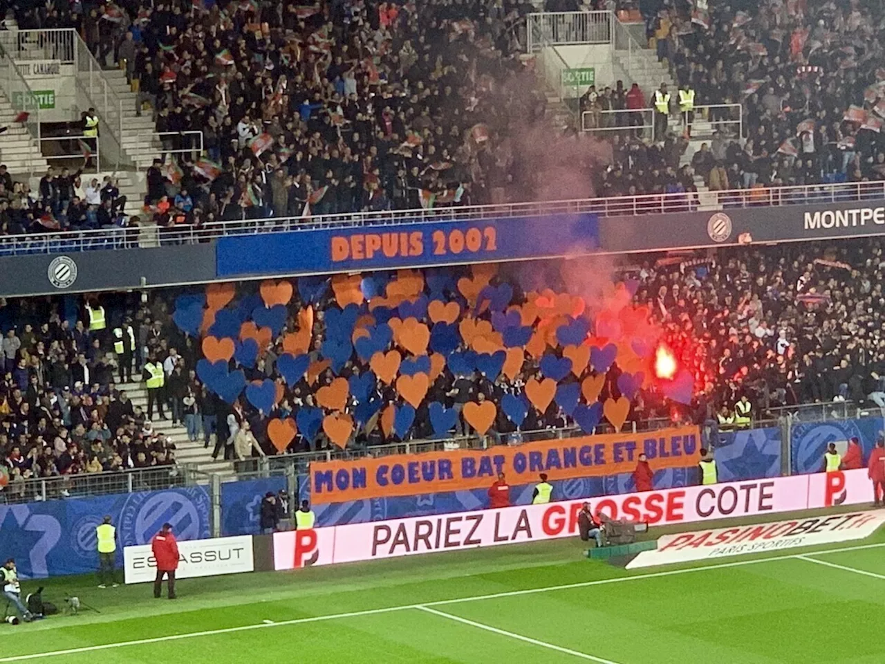 Football : lourdes sanctions pour le MHSC après le jet de pétard au stade de la Mosson