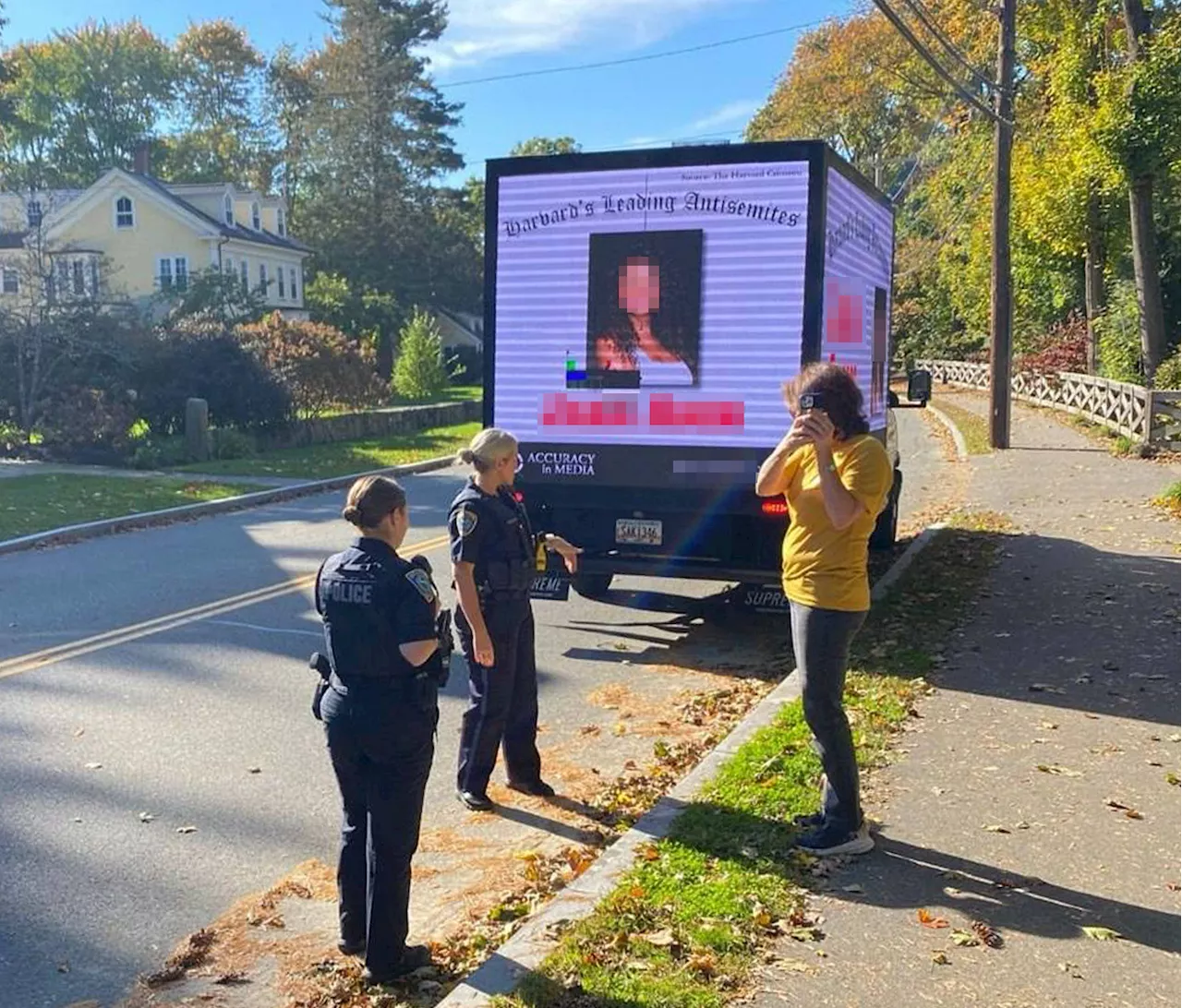 Harvard ‘doxxing truck’ parks outside homes of students who blamed Israel for Hamas attacks