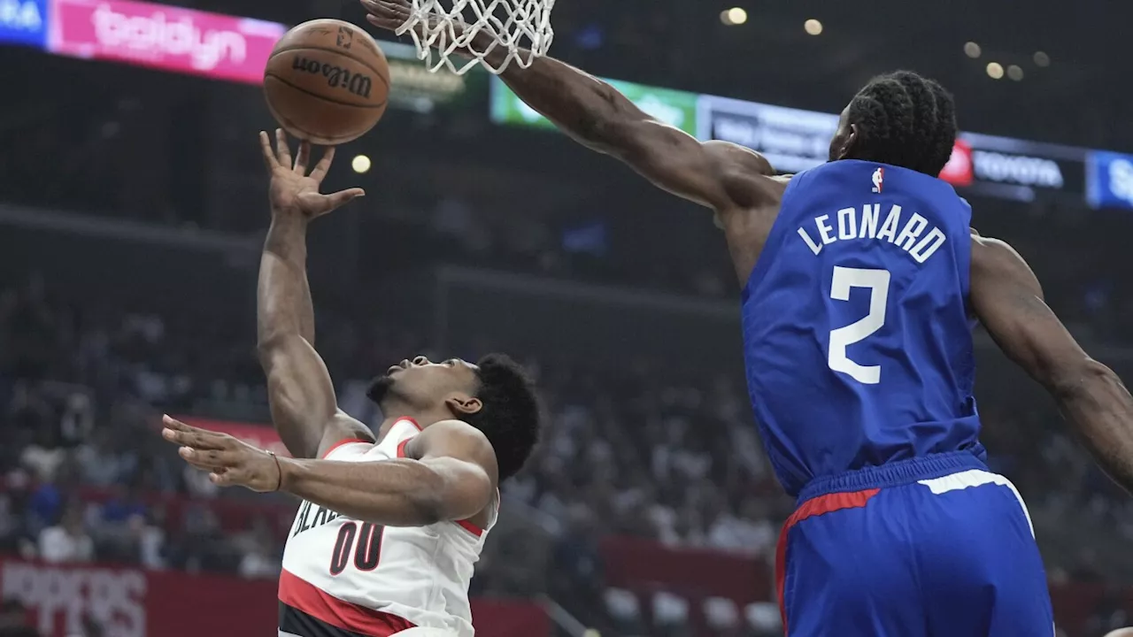 Leonard and George dominate in Clippers' 123-111 win over the Trail Blazers to open the season