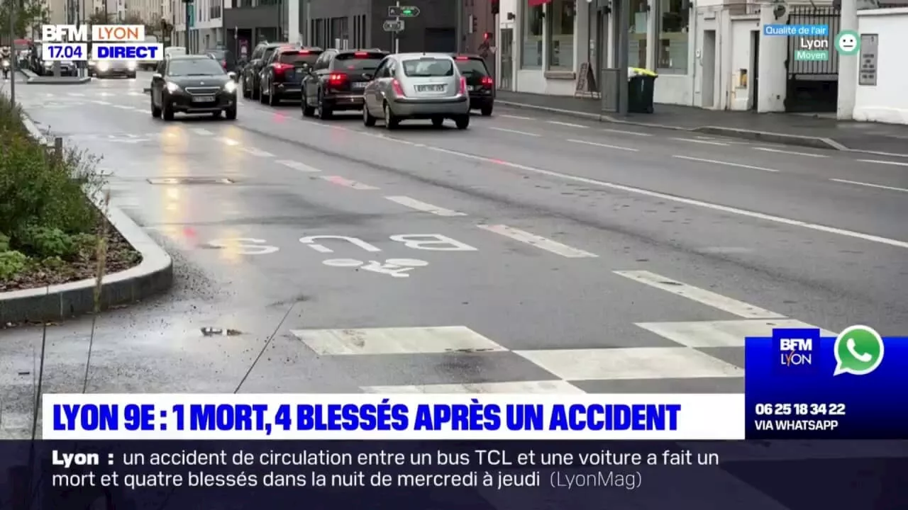 Lyon: un mort et quatre blessés dans un accident entre une voiture et un bus TCL