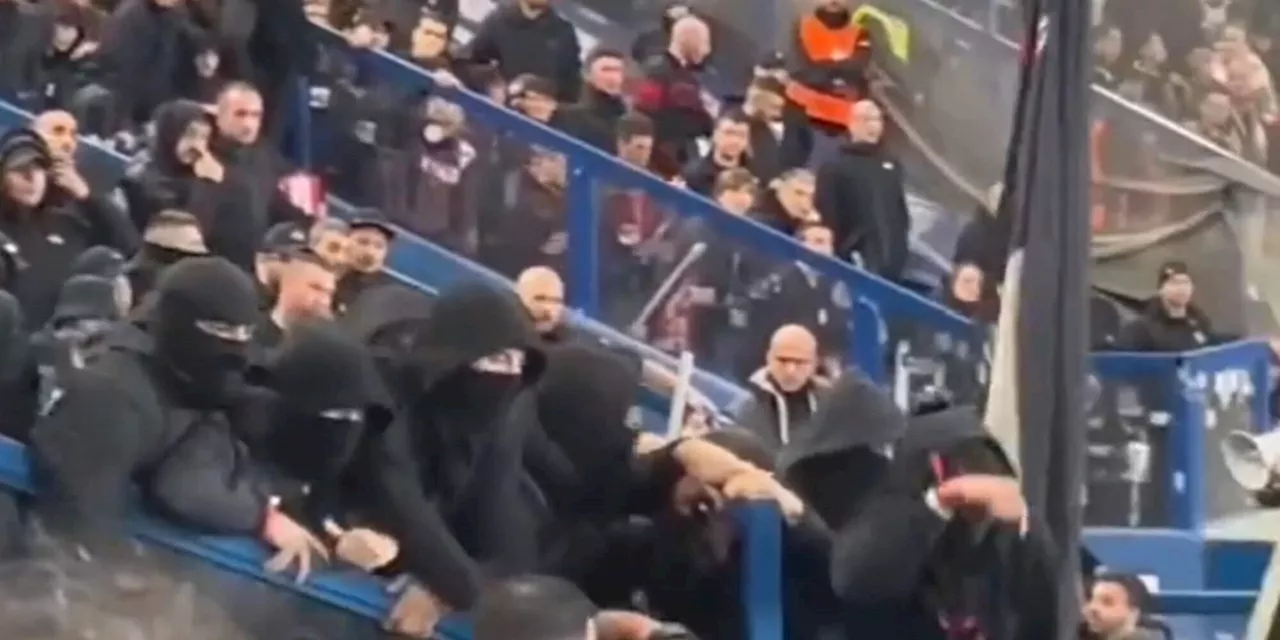 Ultras del Milan cercano lo scontro con quelli del Psg... ma sbagliano curva