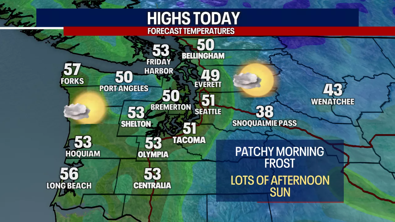 Seattle weather: Frosty morning and sunny afternoons