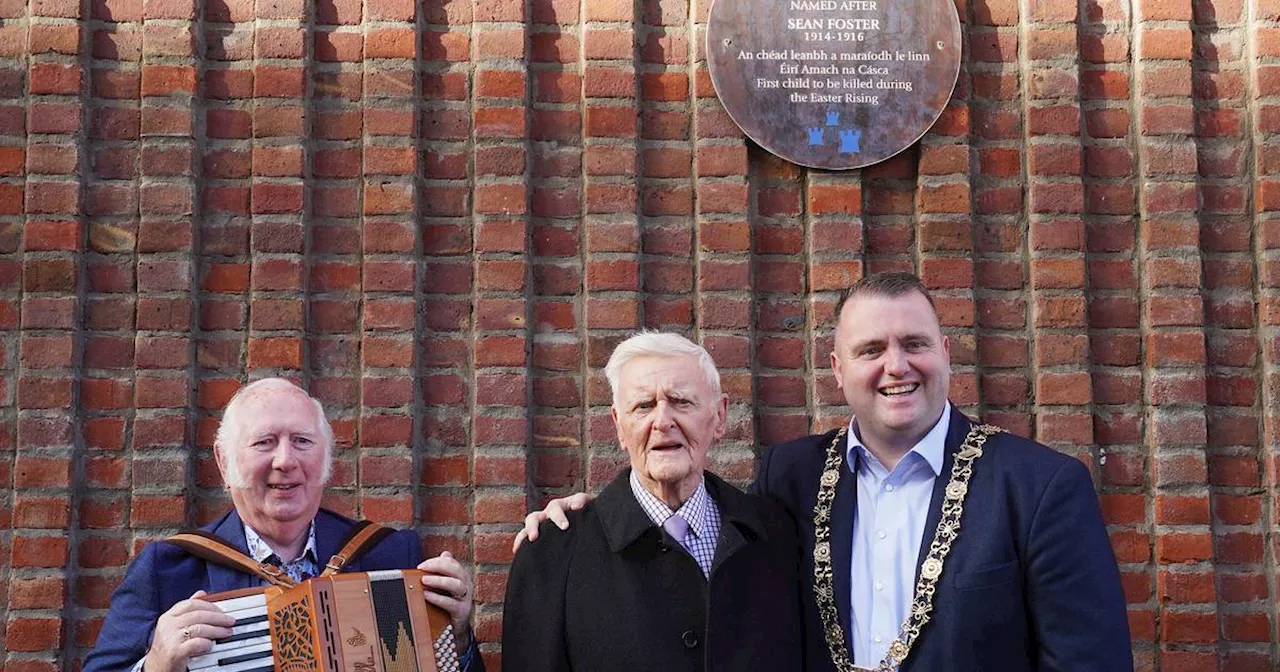 Plaque unveiled in memory of Sean Foster, first child killed in Easter 1916 Rising