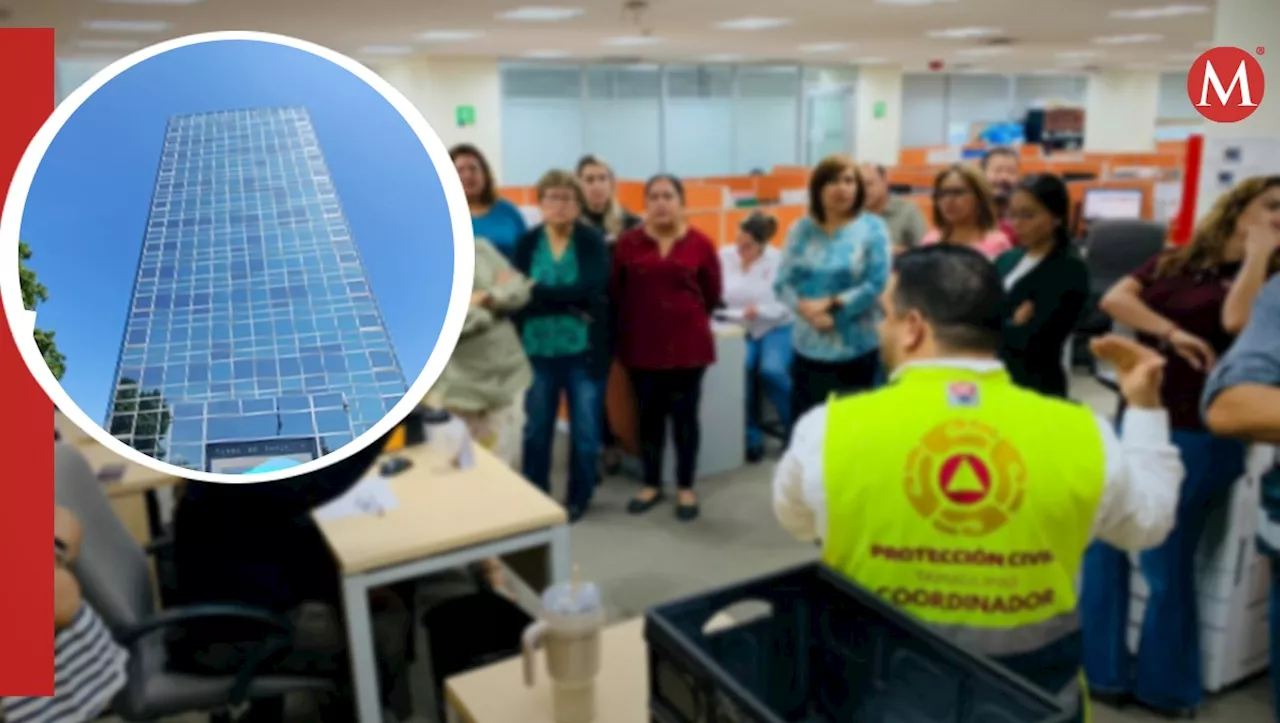 Protección Civil estatal revisa Torre de Cristal en Ciudad Victoria tras reporte de vibraciones