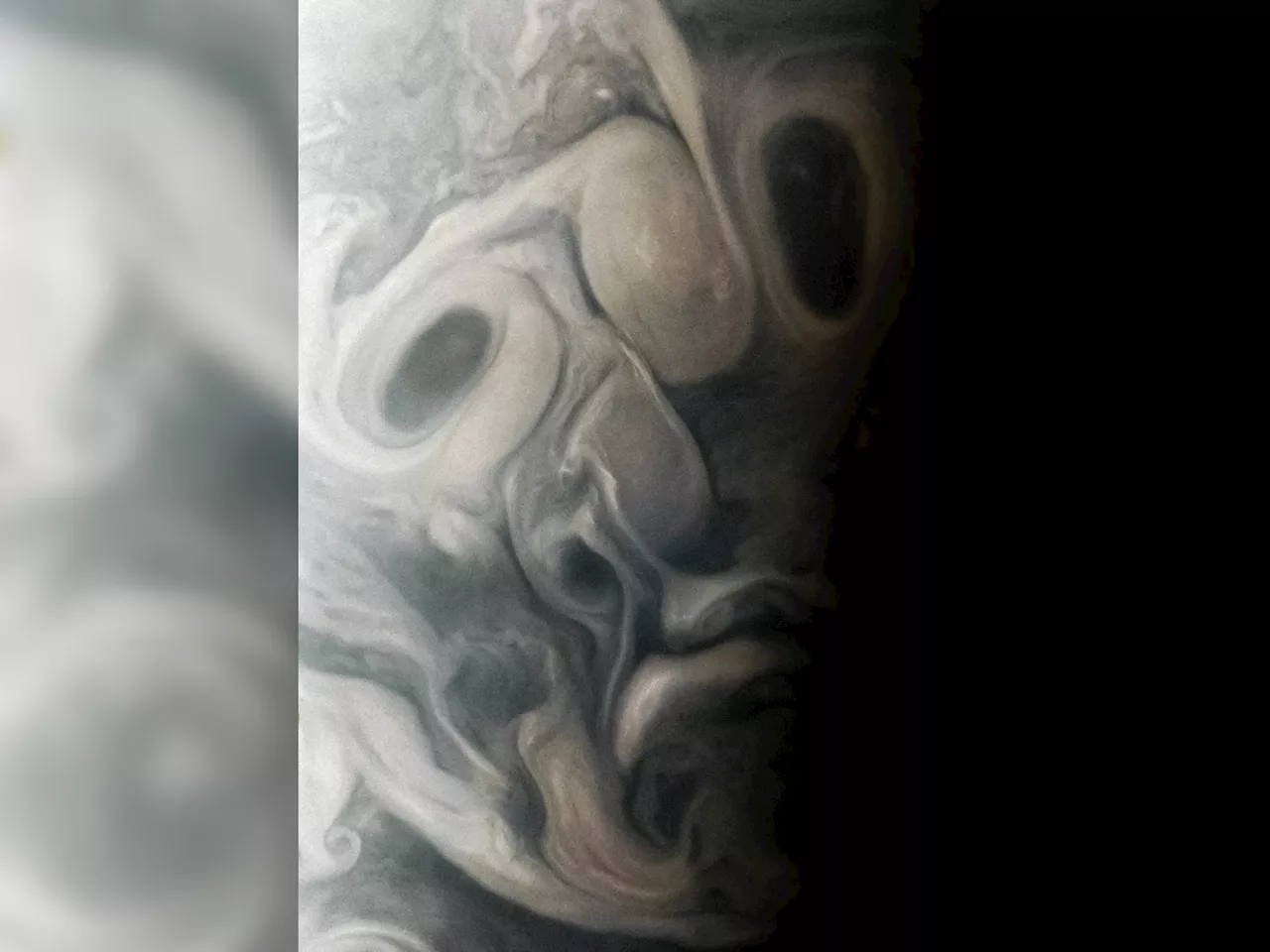 Jupiter in Halloween Spirit Puts On Haunting 'Face' for Juno Mission