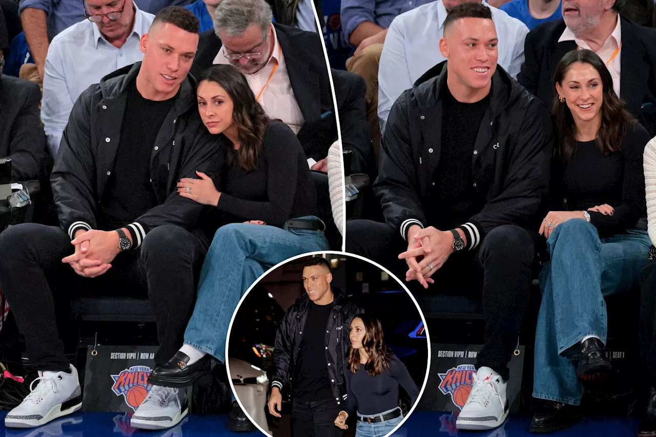 Aaron Judge and wife Samantha Bracksieck have Knicks date night for season opener at MSG