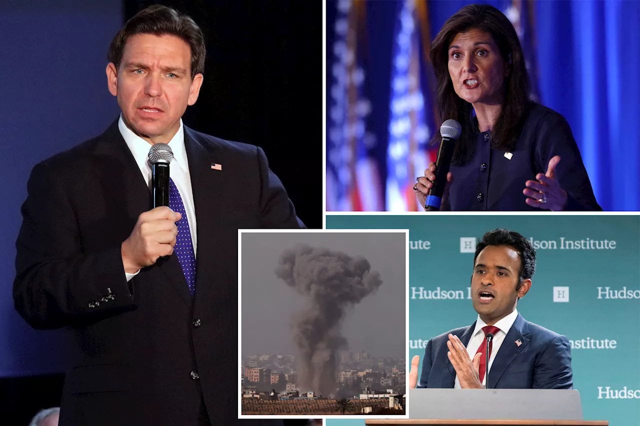 Republican 2024 field splits over Israel support in war against Hamas