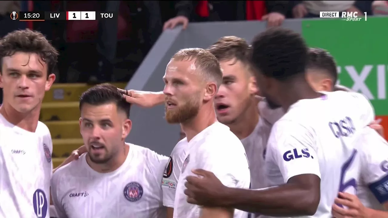 Liverpool-Toulouse: l'égalisation de Dallinga en vidéo, au bout d'une action éclair