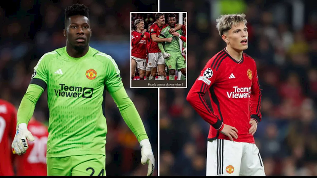 Andre Onana responds to deleted Alejandro Garnacho post after Man Utd win