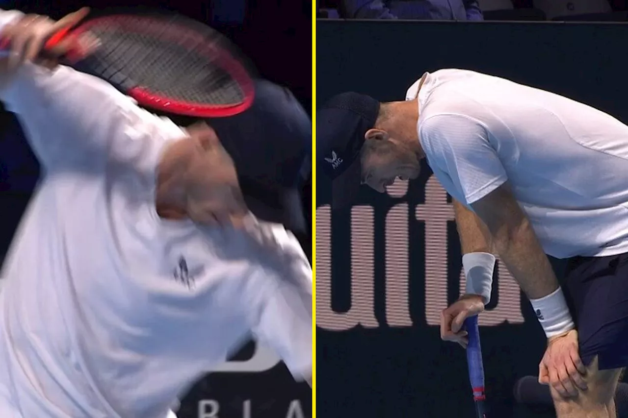 Exhausted Andy Murray smashes racket and adds to unwanted record in painful defeat...