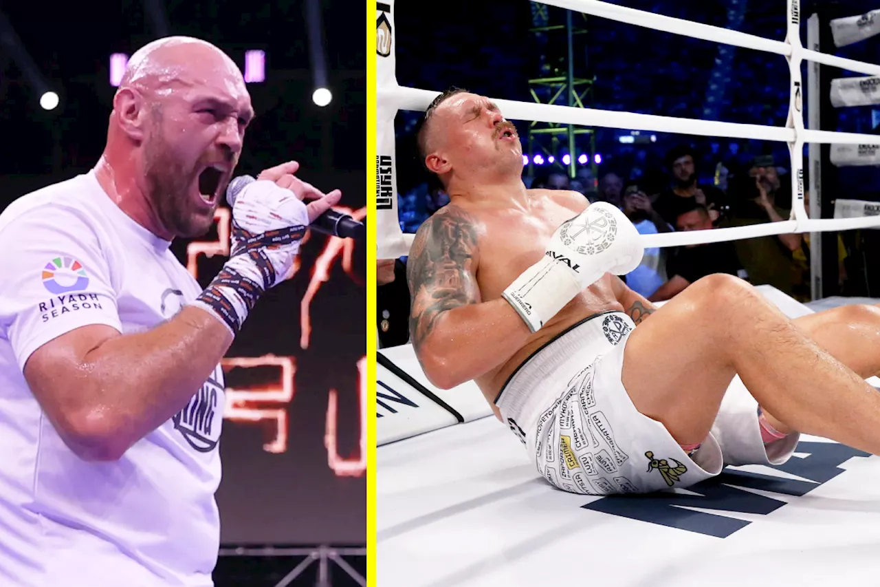 – Tyson Fury believes rumour Oleksandr Usyk was stopped in sparring by ‘giant man’ set to fi...