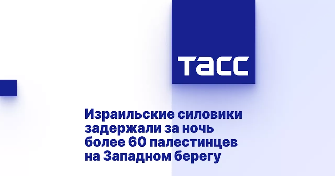 Израильские силовики задержали за ночь более 60 палестинцев на Западном берегу