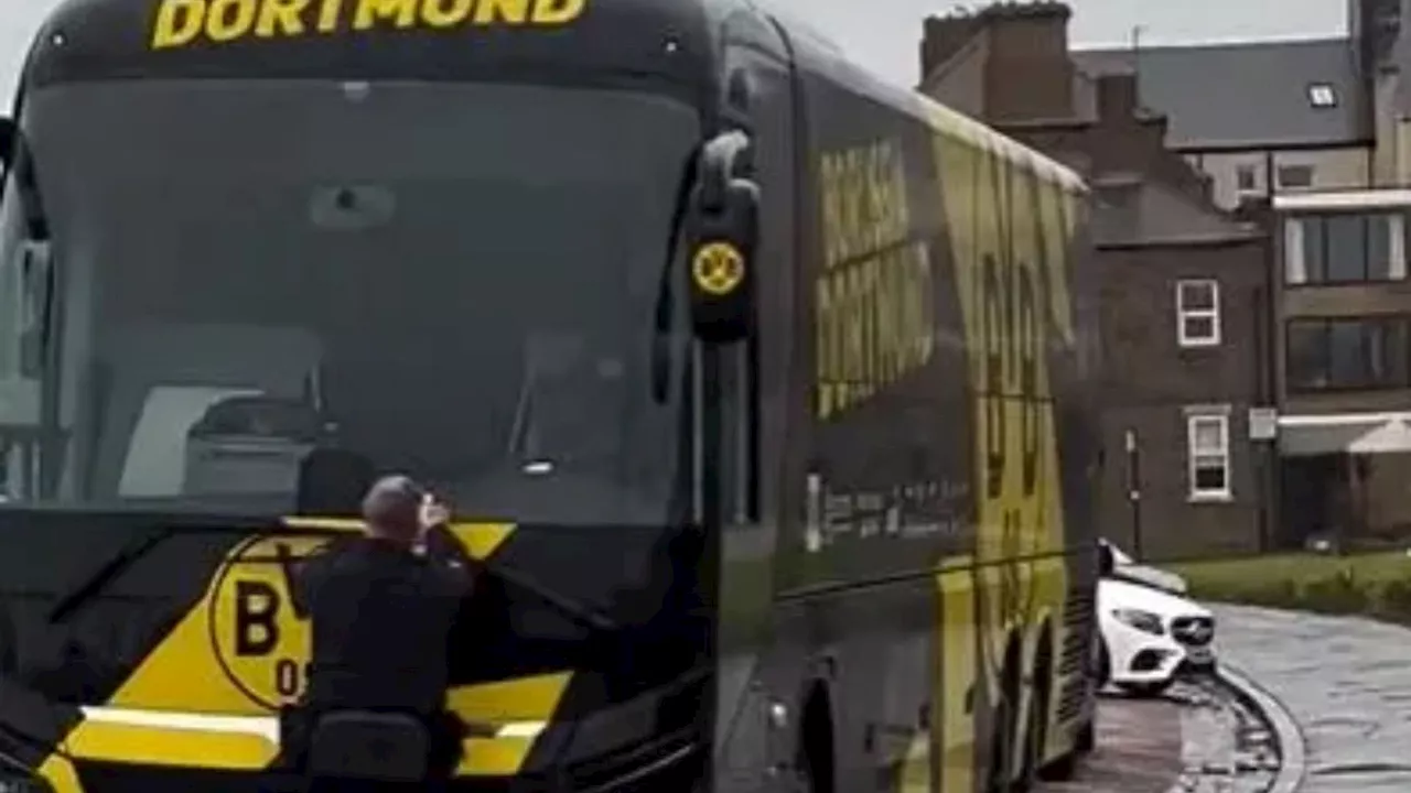 Parking wardens slap Borussia Dortmund’s team bus with £50 fine after 1-0 win over Newcastle United...