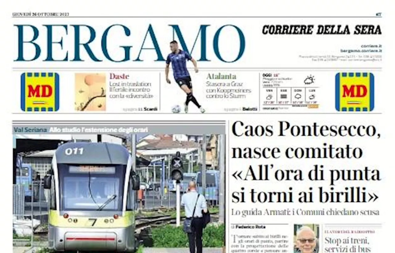 L'apertura del Corriere di Bergamo sull'Atalanta: 'Stasera a Graz con Koopmeiners'