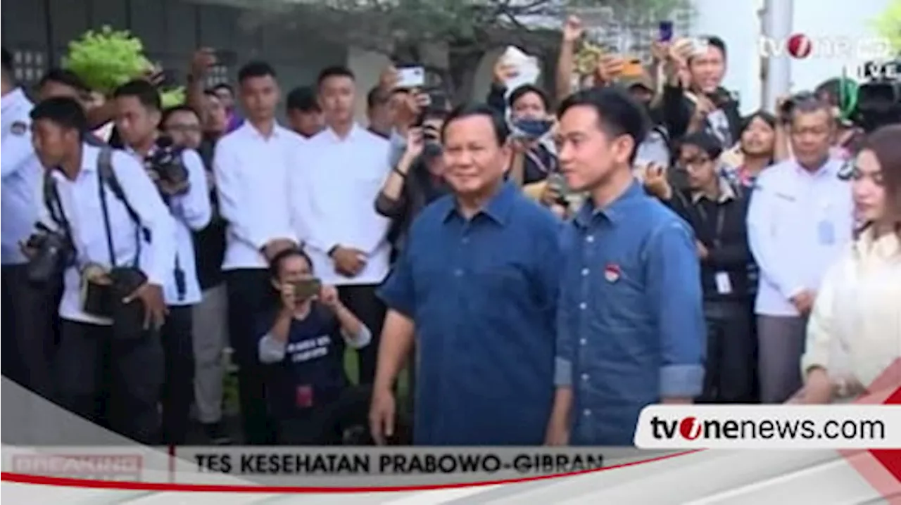 Hari Ini Pasangan Capres-Cawapres Prabowo-Gibran Jalani Pemeriksaan Kesehatan