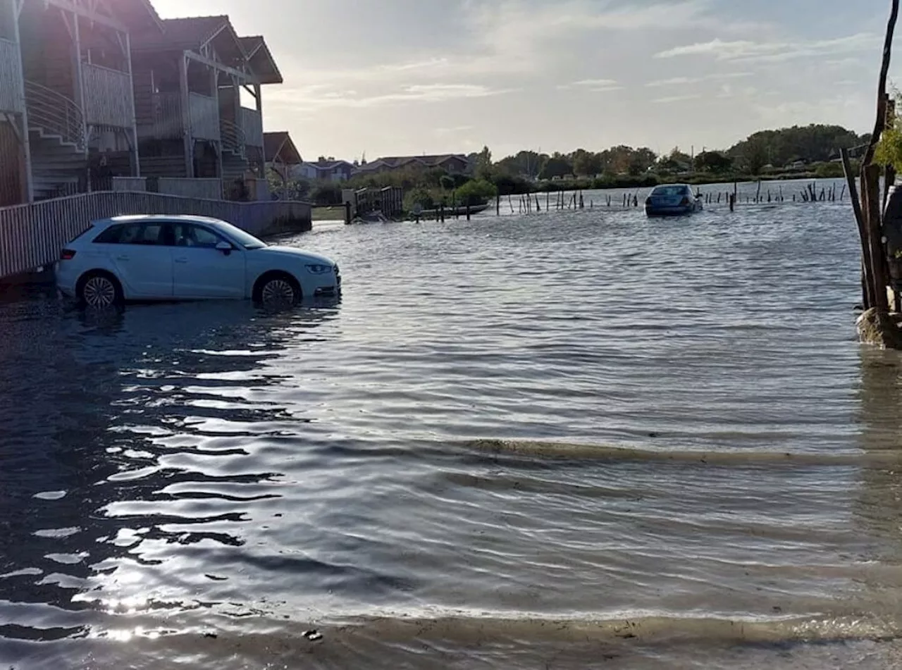 Crues sur le bassin d'Arcachon : la marée emporte une dizaine de véhicules à Gujan-Mestras