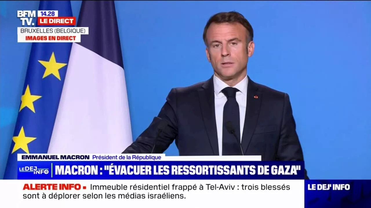 Israël/ Gaza: Emmanuel Macron veut 'bâtir une coalition humanitaire avec plusieurs pays européens'