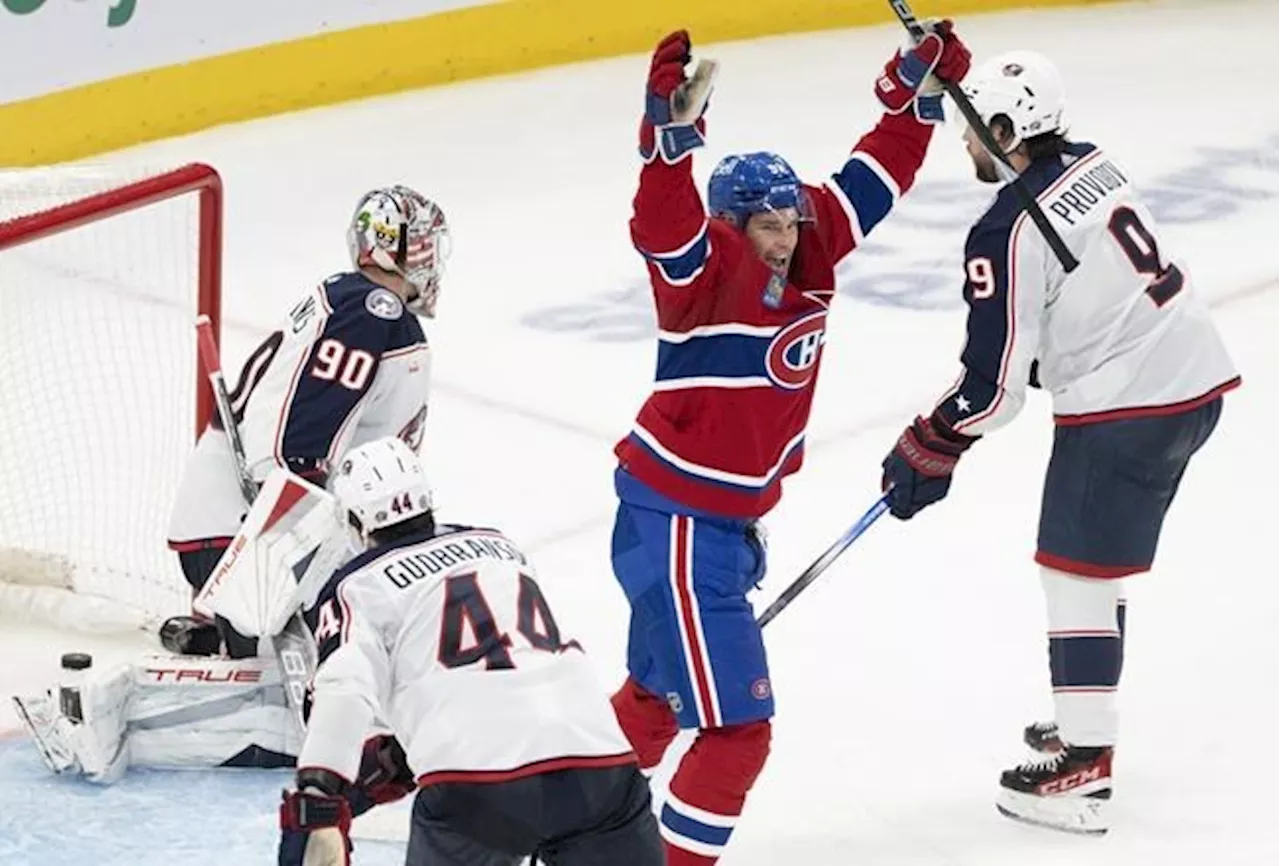 Caufield scores OT winner as Canadiens complete 4-3 comeback win over Blue Jackets