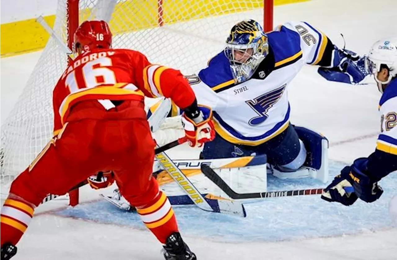 Joel Hofer earns first career shutout as Blues blank slumping Flames 3-0