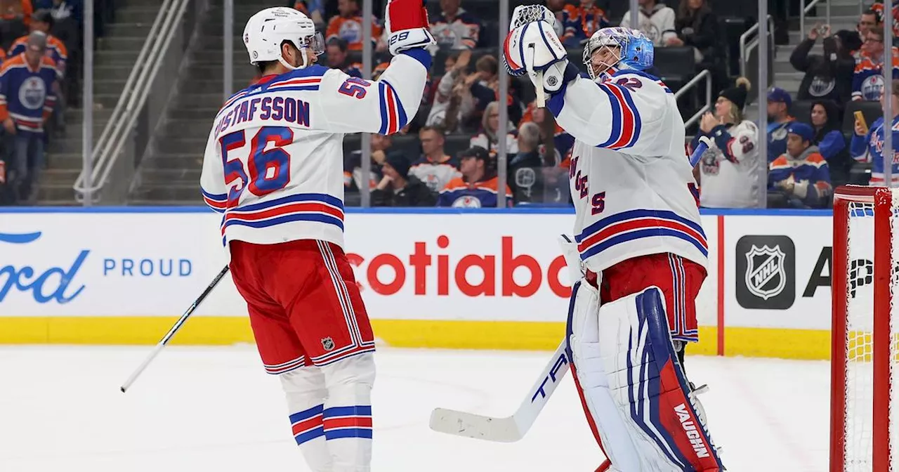 Quick posts shutout, Fox and Schneider both score goal and assist as Rangers beat Oilers