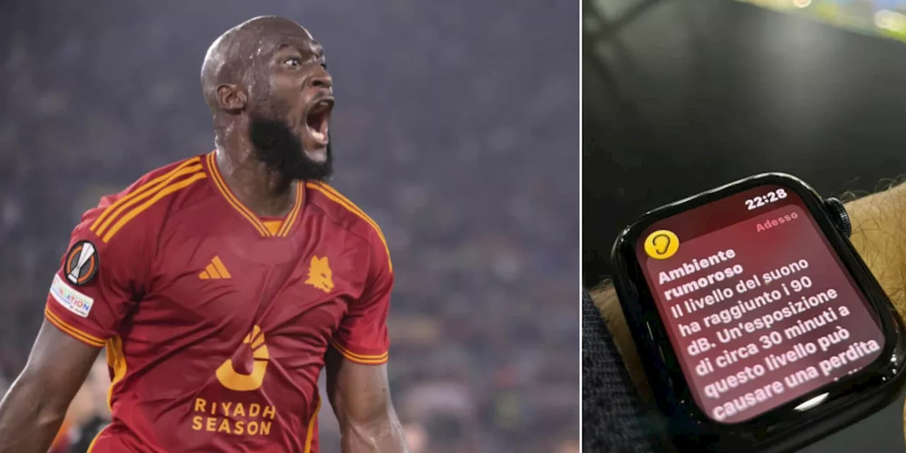 Olimpico in delirio per la Roma e Lukaku: la Apple lancia l’allarme decibel