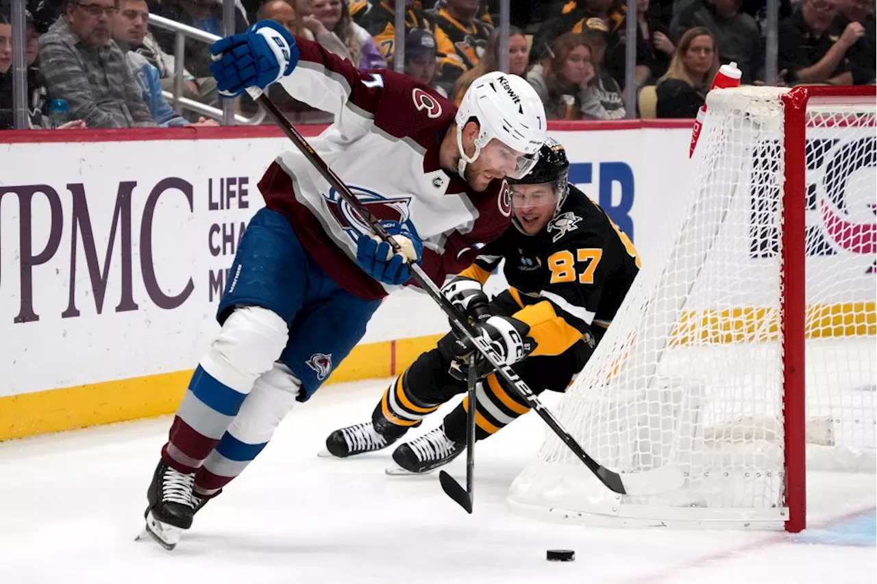 Avalanche’s perfect start ends with a dud against Sidney Crosby, Penguins