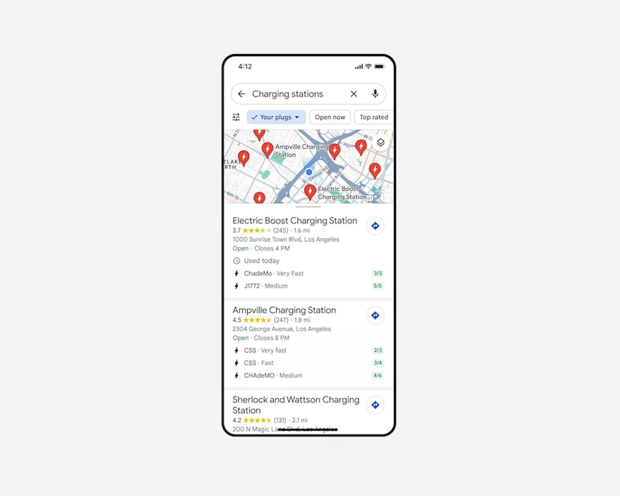 Google Maps bietet mehr Informationen für E-Autos