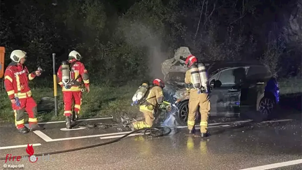 Brand in Fahrzeug auf der Fahrt von Chur nach Trin