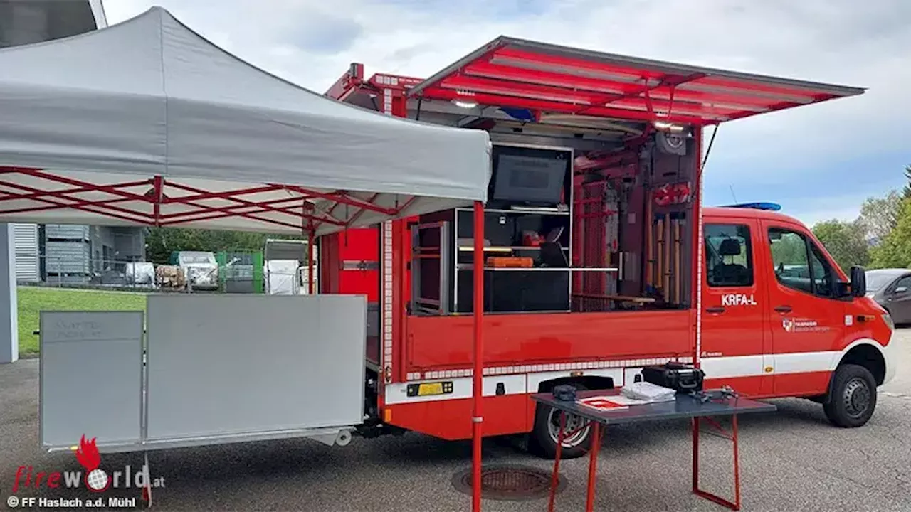 Oö: Die Rollcontainer der Einsatzführungsunterstützung (EFU) der FF Haslach an der Mühl