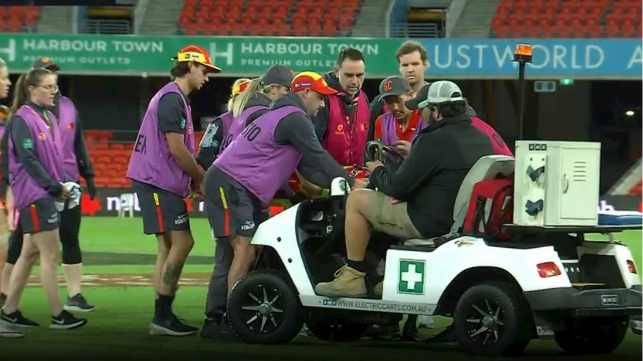 ‘Serious concerns’ as AFLW match stopped after sickening head clash