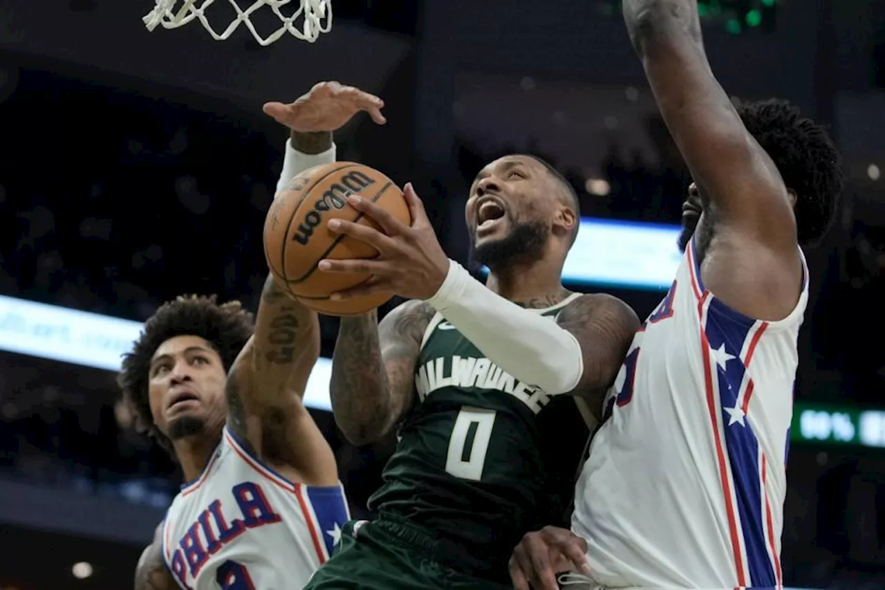 Damian Lillard scores 39 in Milwaukee Bucks’ 118-117 win over Philadelphia 76ers