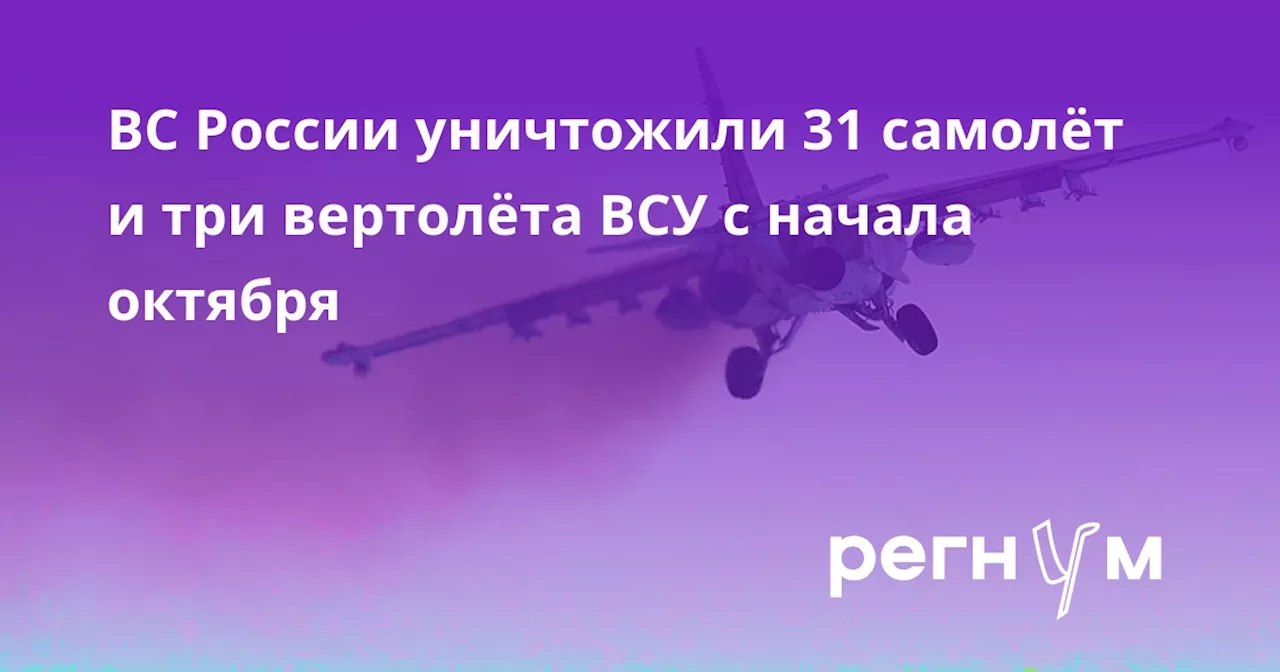 ВС России уничтожили 31 самолёт и три вертолёта ВСУ с начала октября