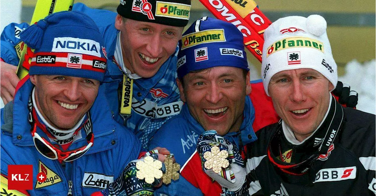 Österreichisches Herren-Staffelteam gewinnt Gold bei der Nordischen Ski WM 1999