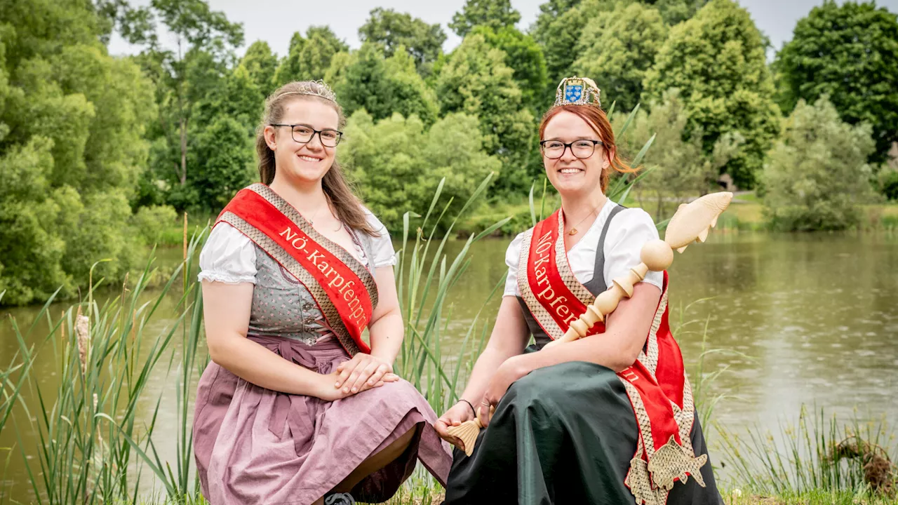 Karpfenprinzessin Michaela unterstützt Karpfenkönigin Sandra Esser