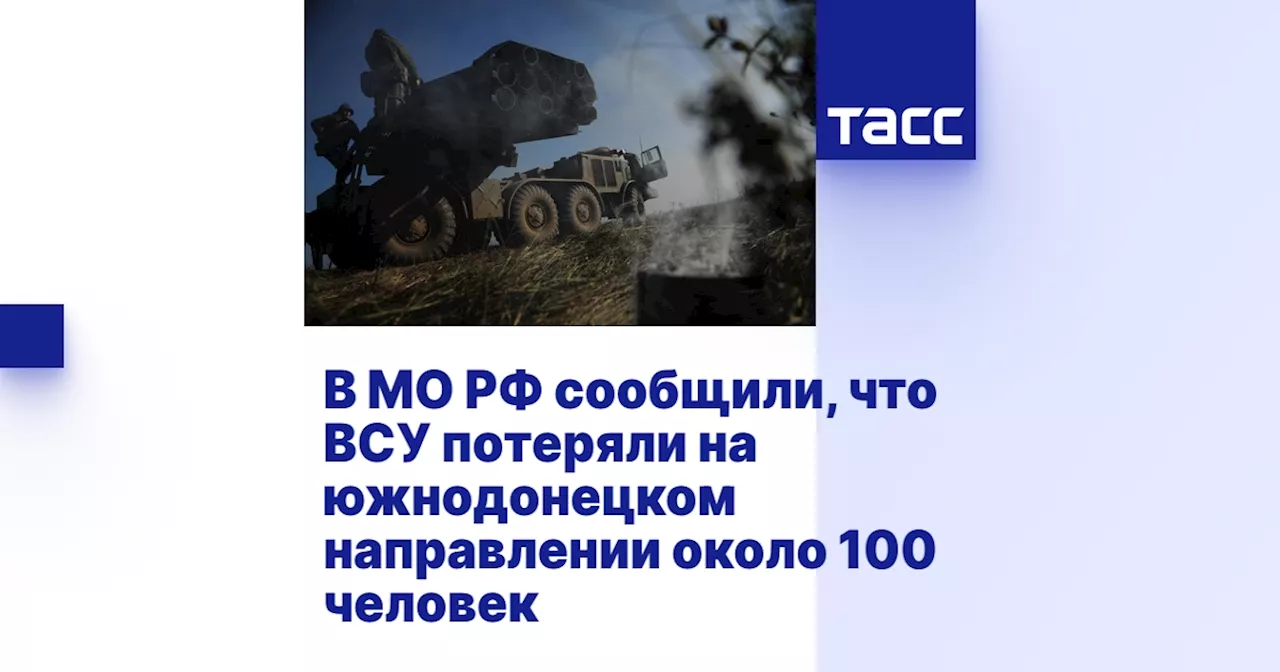 В МО РФ сообщили, что ВСУ потеряли на южнодонецком направлении около 100 человек