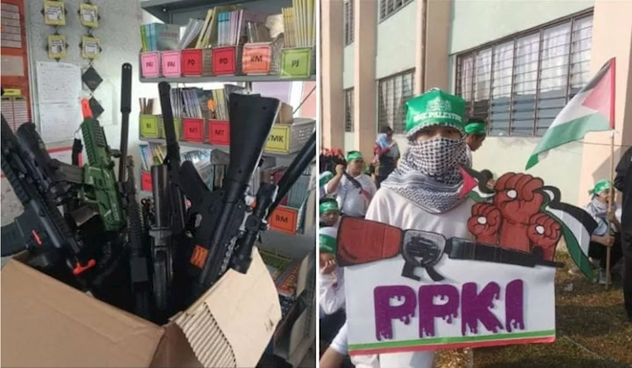 [Watch] Palestine Solidarity Week Gone Wrong, Netizens Criticise Schools For Roleplaying With Toy Guns