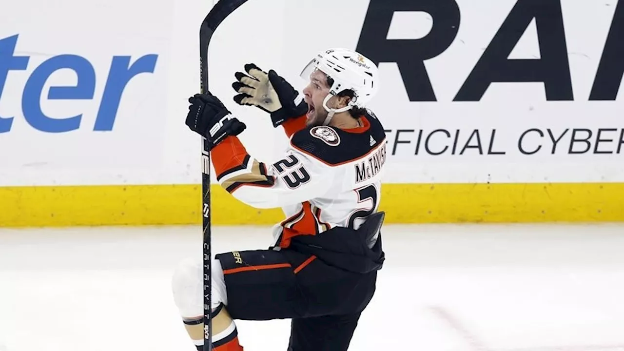 McTavish scores in OT as Ducks hand Bruins their first loss of the season