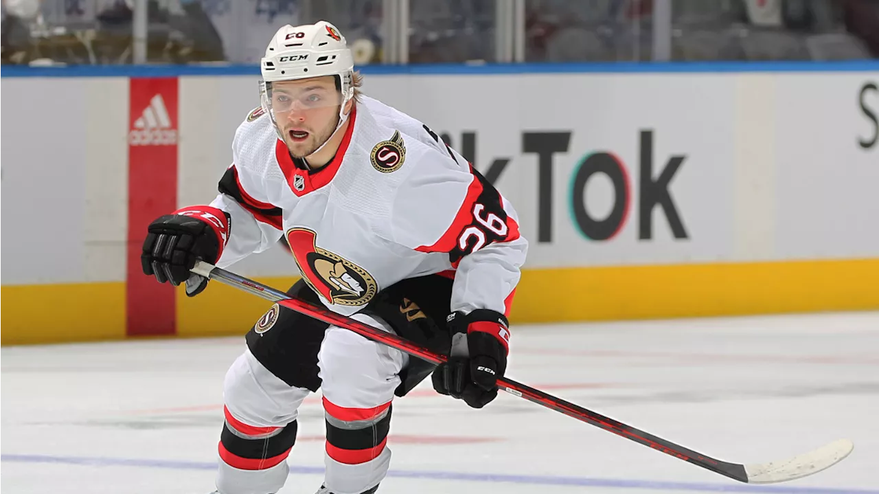 Sens' Brannstrom leaves on stretcher vs. Islanders