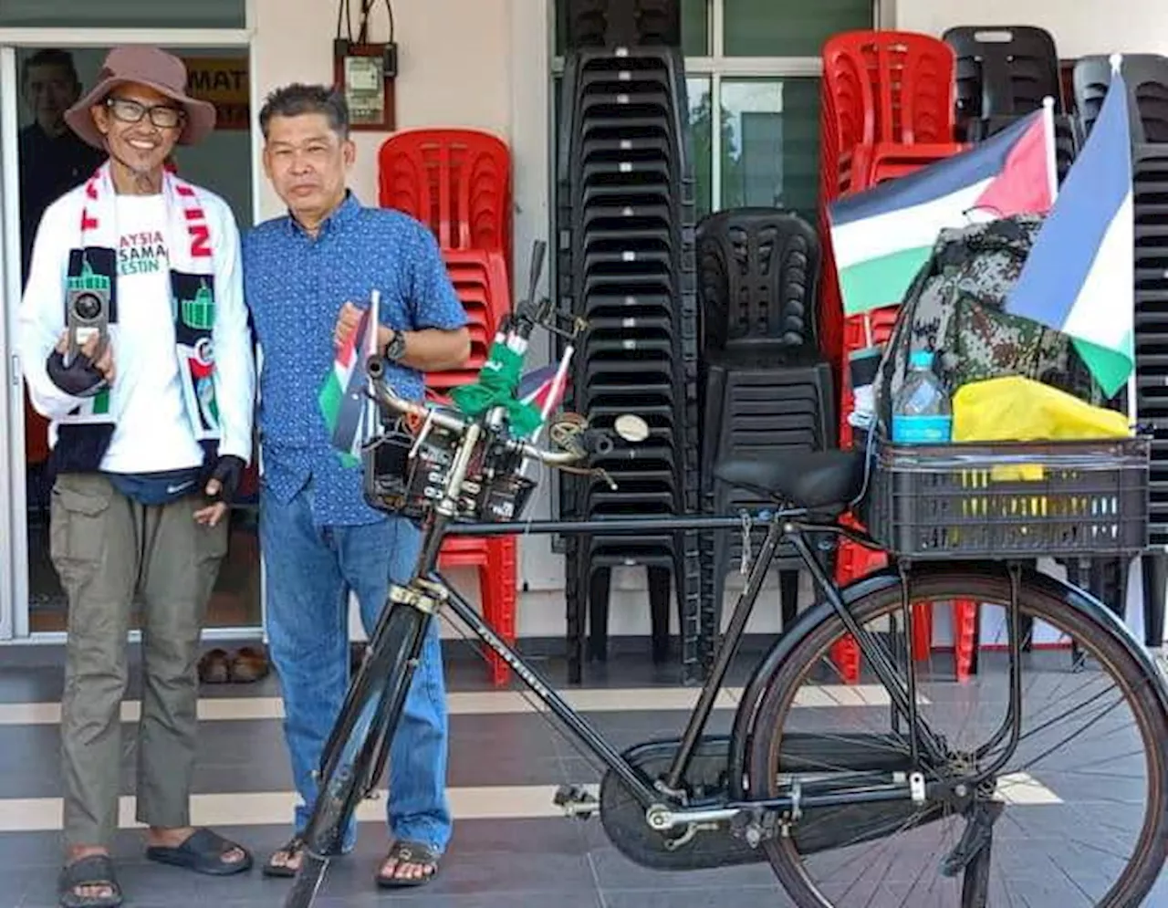 Zul Yahya kayuh basikal tua 1384km Ipoh ke Johor Bahru ke Ipoh solidariti untuk Palestin