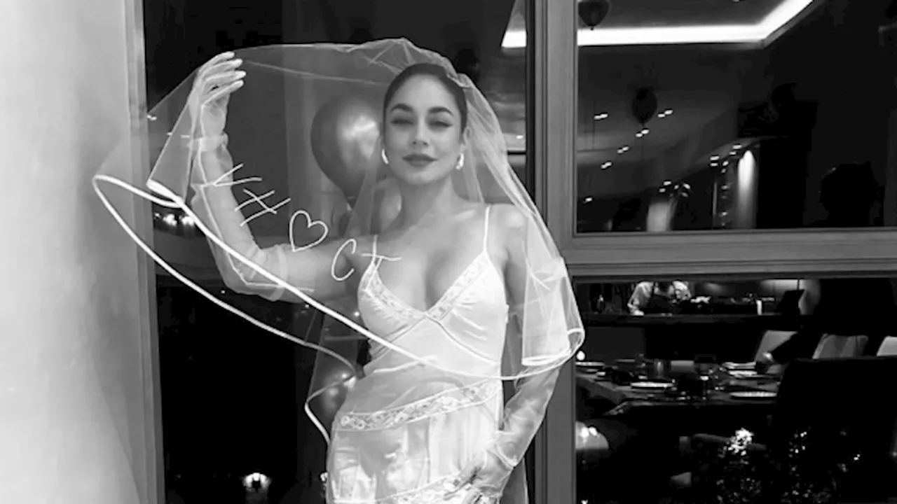 Vanessa Hudgens festeggia col velo da sposa le nozze con Cole Tucker: le foto