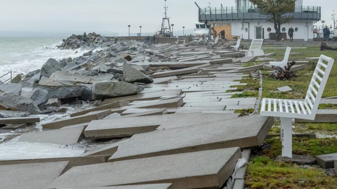 Hunderte Freiwillige reinigen die Promenade von den Folgen des Sturms